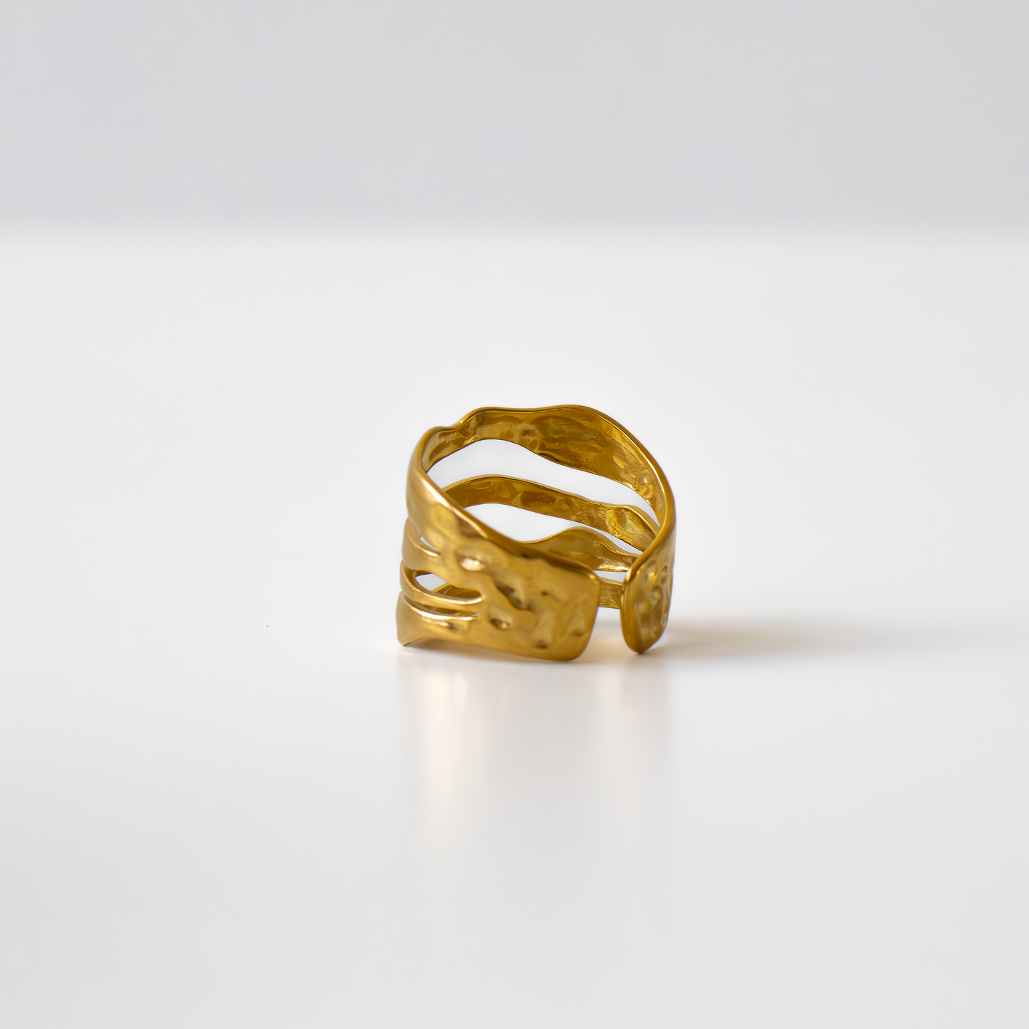 ANELLO FOUR LINES placcato oro