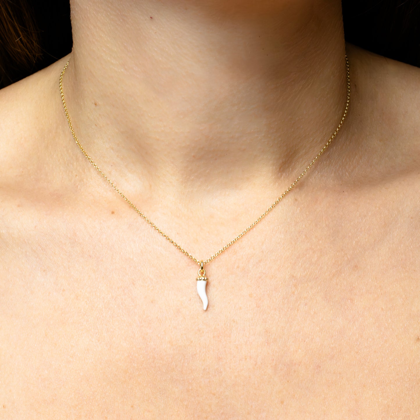 COLLANA CORNINO BIANCO