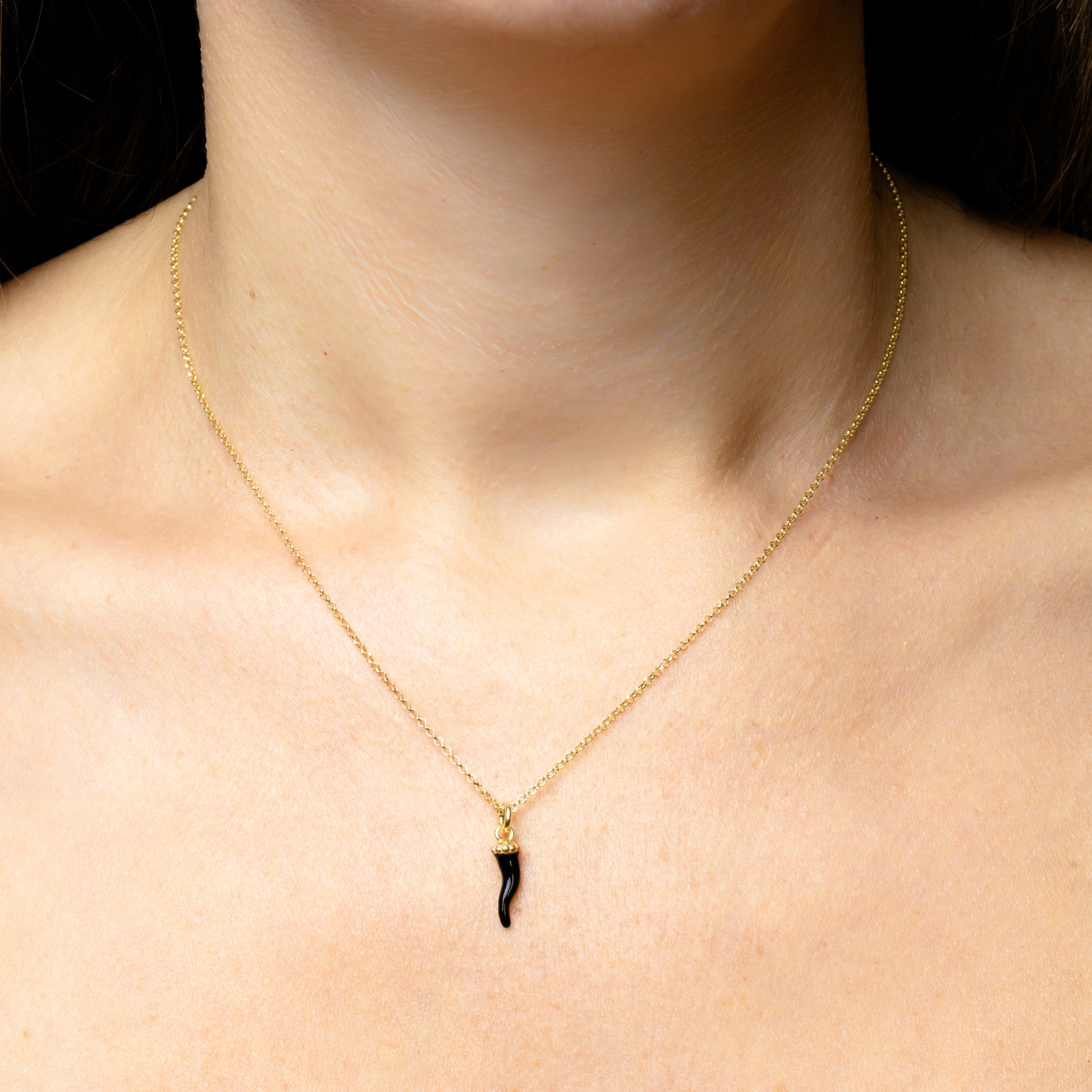 COLLANA CORNINO NERO