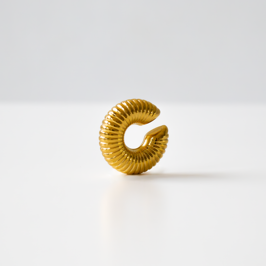 ORECCHINO CUFF ZIGRINATO placcato oro