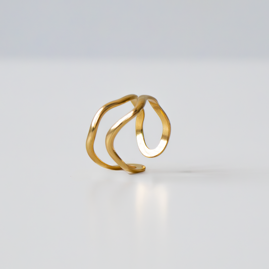 ANELLO DOUBLE LINES placcato oro