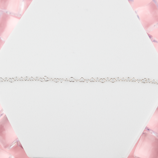 BRACCIALE CUORICINI argento