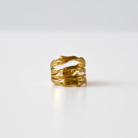 ANELLO FOUR LINES placcato oro