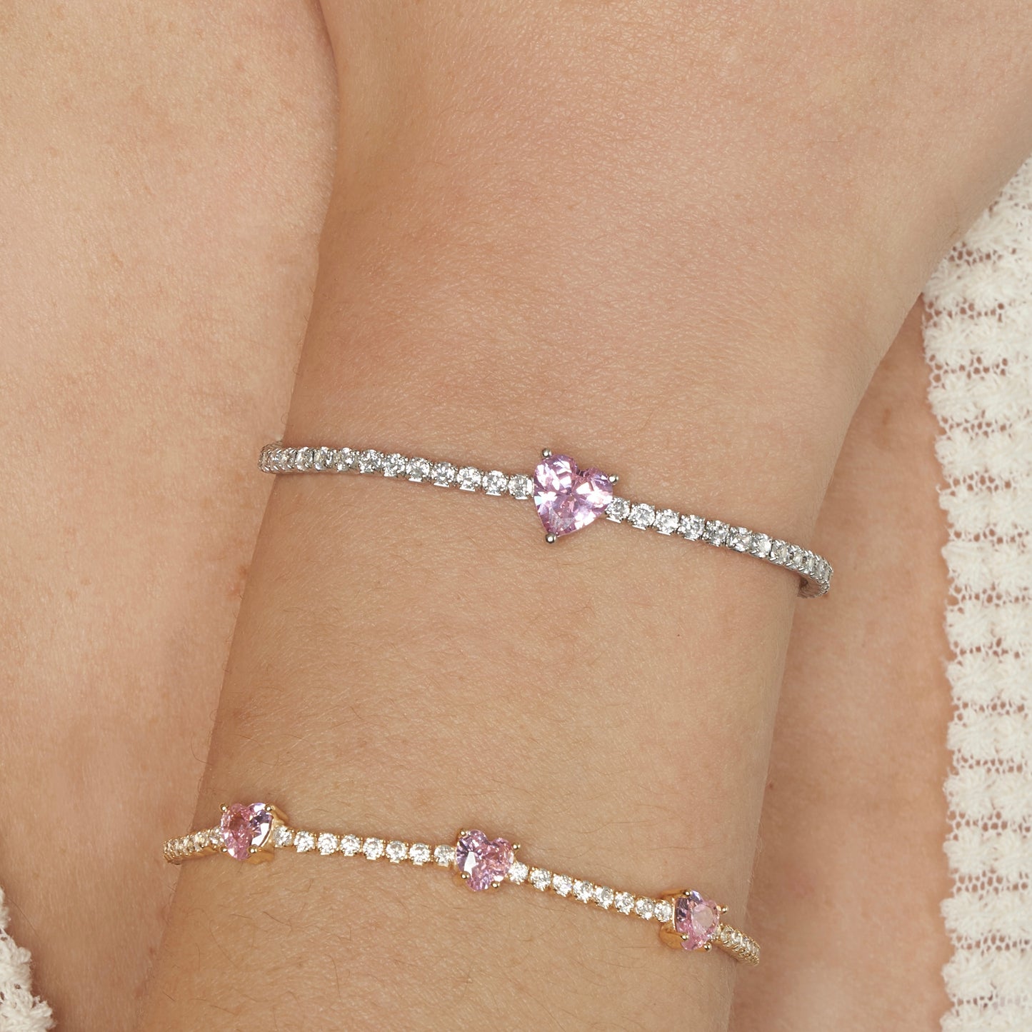 BRACCIALE CUORE ROSA