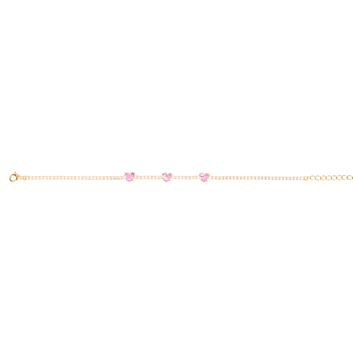 BRACCIALE 3 CUORI ROSA