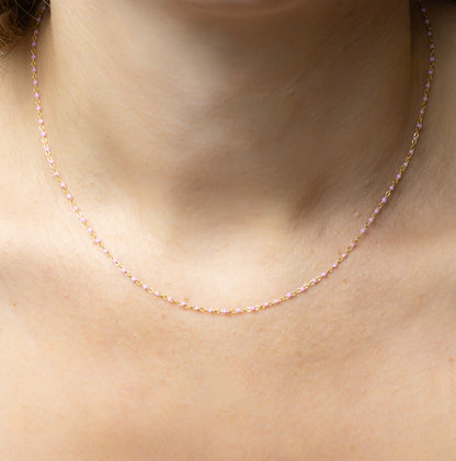 COLLANA SMALTINI ROSA