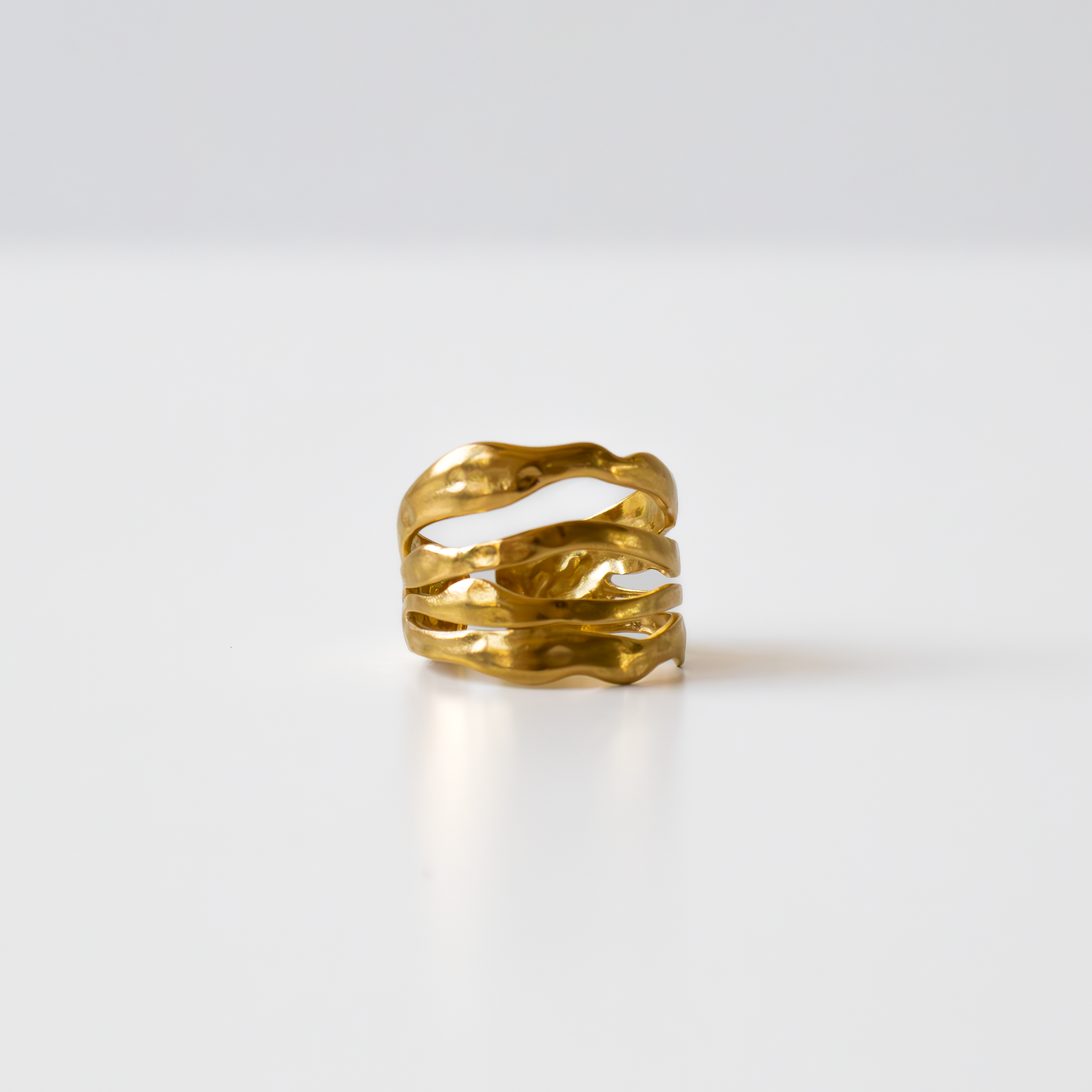 ANELLO FOUR LINES placcato oro