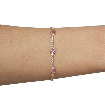 BRACCIALE 3 CUORI ROSA