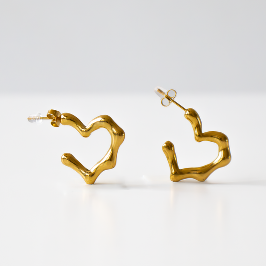 ORECCHINI MELTED HEART placcato oro