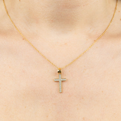 COLLANA CROCE DIAMANTINI