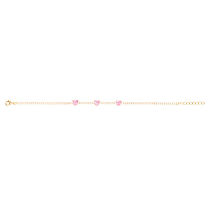 BRACCIALE 3 CUORI ROSA