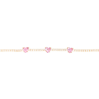 BRACCIALE 3 CUORI ROSA